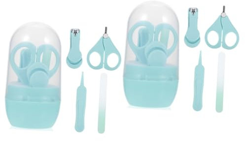 SHOWERORO 2sätze Nagelpflege Sicherheits-nagelschneider Für Neugeborene Edelstahl-fingernageltrimmer Mit Süßem Aufbewahrungsetui Für Babyshower Und Reisen