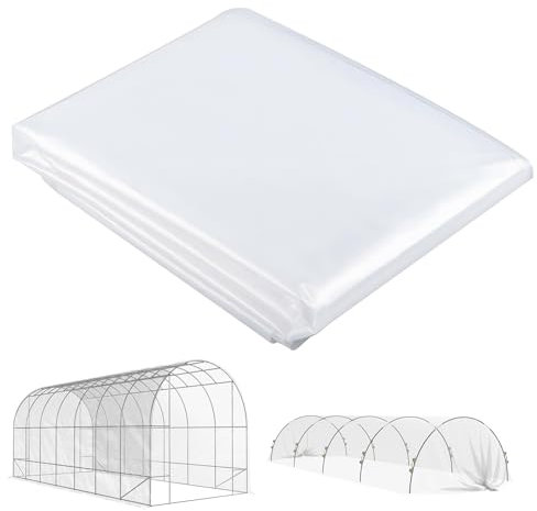 Outsunny Film pour serre 7x8 m étanche à l'eau, film de jardin avec protection UV, film plastique extra épais résistant à la déchirure, bâche de couverture pour serre tunnel en plastique, film tunnel