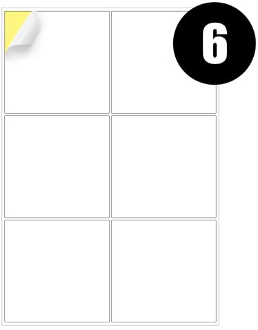 6 Address Labels Per A4 Sheet, 50 Sheets Label, Self Adhesive Mailing Printer Shipping Label for Inkjet and Laser Printers, Printable Sticky Sheet Sticker [JAM Free]