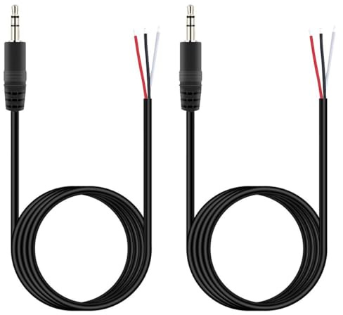 Greluma 2 St 3,5 mm hankontakt till bar tråd öppen ände, 1,5 m TRS 3 polig stereo 1/8 kontakt för ljudkabelreparation