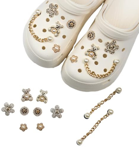 AOEVUIR 10 Pcs Schuh Charms Schuhanstecker Schuhanhänger PVC Shoe Charm für Crocs Anstecker für Mädchen Frauen Kinder Glitzer