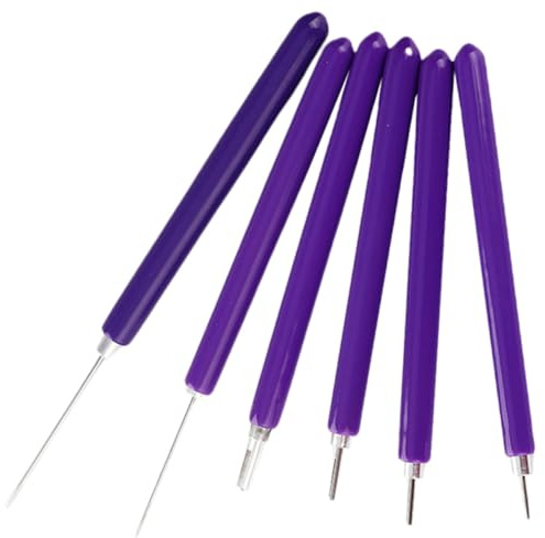 SEWOART Juego de Bolígrafos Metálicos Ranurados para Quilling 6 Piezas Color Púrpura, Herramienta para Enrollar y Rizar Papel, Kit de Filigrana para Manualidades Artísticas y Decoración