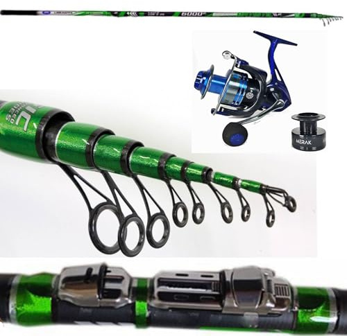 Canna Bolognese Metri 8 In Carbonio Pesca Carpa Spigola Orata Con Mulinello Kit