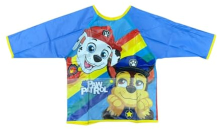 PICOBOX Tablier de Peinture Pat' Patrouille pour Enfant 2-4 Ans, Blouse Imperméable 100% PVC avec Poche, Idéal Loisirs Créatifs, École et Repas BLW Diversification Menée par l'Enfant, Taille Unique