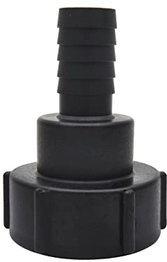 1 tum IBC-tankbeslag med tätningsring, vattenslang tankkontakt passar för 25 mm slang med inre diameter trädgårdsslang adapter ersättningsventildelar (S60 x 6, svart)