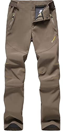 FLYGAGA Damen Outdoorhose Softshellhose Wanderhose Gefüttert Fleece atmungsaktiv Warm Wasserdicht Winddicht Winterhose Skihose Berghose Funktionshose Trekkinghose Funktionshose Herbst Winter