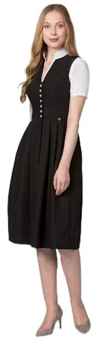 Stockerpoint Damen Elsa Midi Midi Dirndl ohne Schürze, schwarz, 36