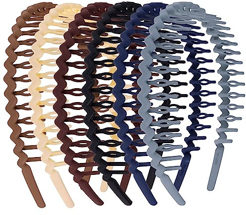 WLLHYF 6 Stück Haifischzahn-Haarkamm Stirnbänder für Mädchen und Frauen Kunststoff Wellenform rutschfest U-förmig bunt Haarstyling-Zubehör