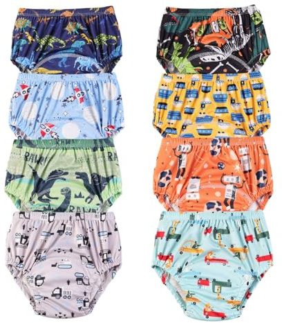 DUDUFUN 6-pack baby småbarn potta träningsbyxor träningsbyxor för pojkar och flickor 2–6 år, Orange-8, 1-3 År