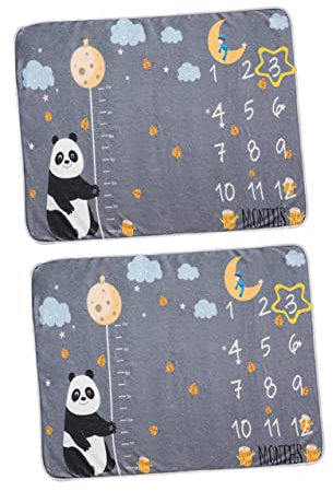 KONTONTY Babydecke Neugeborene Flanell Monatsdecke Foto-Requisite Mit Rahmenmarkierung Decke Für Wachstumsfotos