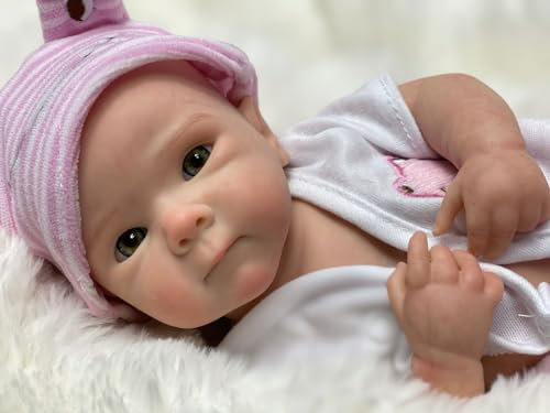 Gileutay 33cm Muñecas Reborn Silicona Blanda Realistas Niña Muñecos Bebé Recién Nacidos Que Parecen Parecen Bebés Reales Juguete para Niños