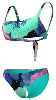 arena Water Prints Bikini Femme à Bralette, Maillot de Bain pour la Plage et la Piscine en Tissu Élastique Recyclé à Séchage Rapide, avec Bonnets Amovibles et Top à Lacet