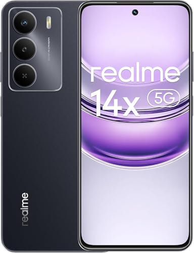 realme 14x 5G Smartphone 8+256 GB Teléfono Móvil, Procesador Dimensity 6300, 120Hz 6.67 HD+ Pantalla, Batería 5000mAh, Dual SIM Sin Cargador, Negro