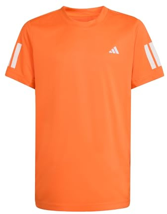 adidas Boy's Boys Club Tennis 3-Stripes T-Shirt, Pure Orange, 13-14 Years