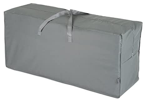 LIVIVO Premium Outdoor Cushion Storage Bag with Fully Zipped Opening and Carry Handles – All Season Water Resistant Garden Furniture Cushion Protection from Rain, Dirt, Dust, Frost, and More