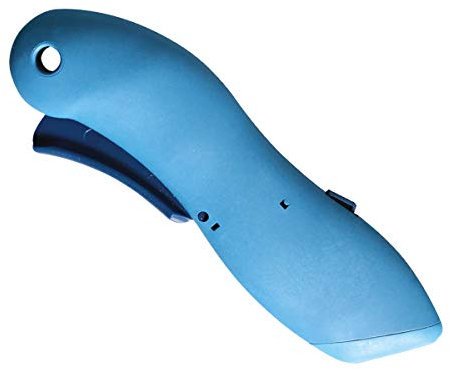 Sicherheitsmesser detektierbar, Cutter blau, Folien-Kartonmesser, Sicherheitsschneider, Folienschneider, für Links- und Rechtshänder