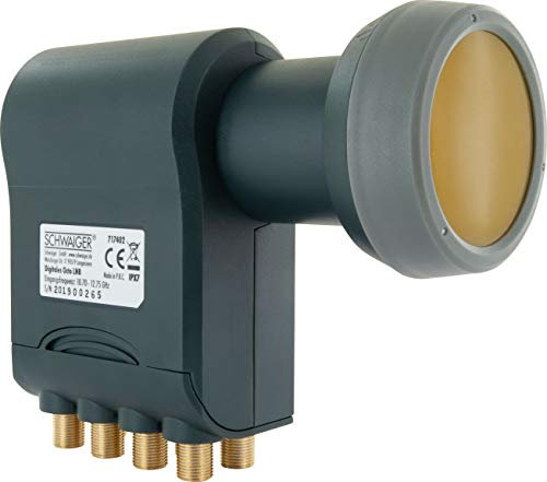 SCHWAIGER Octo LNB digital Sun Protect I Low Noise Blockconverter für 8 Teilnehmer I ohne Multischalter betreibbar I extrem wetterfest für störungsfreien SAT-Empfang I anthrazit