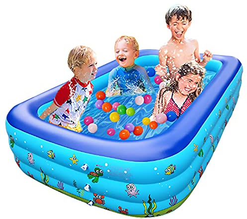 TONGQU Large Swimming Pool, 1-5 Peoples PVC Thickened Inflatable Kiddie Pools, Summer Water Party, Lounge Pool for Kids Adults Swimming Pools for Garden, Backyard, Outdoor