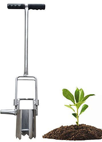 Jardín Herramienta con Pedal Bulbo Plantador Escarda Césped Plugger Tierra Dechado Flor Plantando Césped Herramienta Parte Inferior Mejorada Borde por Rábano Remolacha Lechuga,6.5cm/2.6in