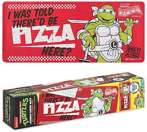 Teenage Mutant Ninja Turtles Skrivbordsmatta, stor musmatta 70 x 30 cm Desk Protector Mat PC Laptop Keyboard och musmatta stort skrivbord Pad Fun Home Office Gadgets officiella varor, En storlek, Röd