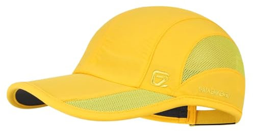 GADIEMKENSD Baseball Cap Quick Dry Sports Hat Unstructured Soft for Men Outdoor Run Golf Dad Bicycle Caps (Yellow, M)
