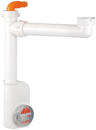 SIFONE LIRA SPAZIO 1 NT ISPEZIONABILE PER LAVELLI CUCINA AD 1 VASCA BIANCO