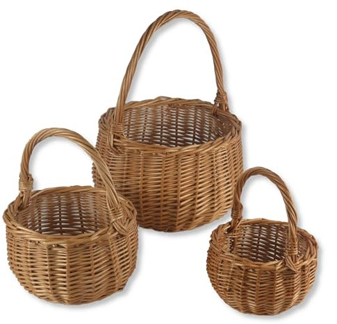 Kinderkorb Osterkorb 3 Größen Obstkorb Osterkörbchen Klammernkorb Weide WIKLER Geflochten Handarbeit (15cm)