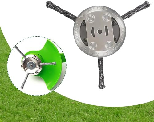 Brosse de désherbage pour débroussailleuse, brosse métallique avec trou de 5 mm, brosse métallique en forme de cône, élimine sans effort les mauvaises herbes et la mousse (tête de 15,2 cm)