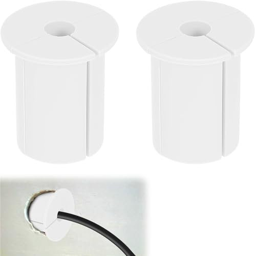 2Pcs Wall Cable Grommet White Cable Grommet Wall Cable Grommet Kit for Starlink Cable Wall Grommet Silicone Wall Cable Cover 1 inch Wall Hole Cover Cord Protection Cable Wall Cover