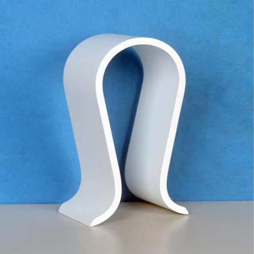 Support de Casque en Bois de Noyer, Support pour Casque Audio, Porte Casque Universel, Forme de U, Écologique, Durable, Antidérapant, pour la Maison, Le Bureau, la Boutique (Blanc)
