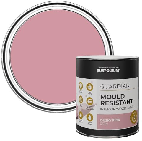 Rust-Oleum Pink Guardian Mould Resistant Interior Wood Paint in Satin Finish - Dusky Pink 750ml
