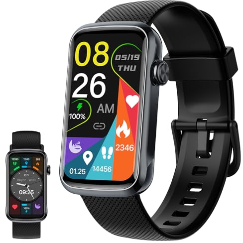 Reloj Inteligente Hombre Mujer, 1.47 HD Smartwatch con Whatsapp Notificación, Podómetro/Pulsómetro/SpO2/Monitor de Sueño, IP68 Pulsera Actividad con 24 Modos Deportivos, Smart Watch para Android iOS