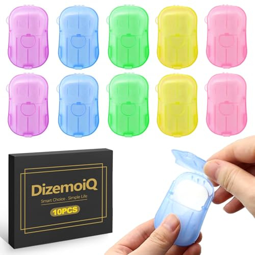 DizemoiQ 200 stycken mini tvålblad 10 x 20 cm miljövänliga för resor camping utomhus hygien engångs tvålpapper