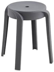 Home Deluxe NIVO Lot de 6 tabourets empilables, gris, pour cuisine, salon et jardin