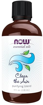 NOW Essential Oils, Clear the Air Oil Blend, Purifying Aromatherapy Scent, Blend of Pure Essential Oils, Steam Distilled, Vegan, Child Resistant Cap, 4-Ounce