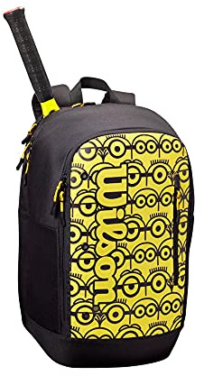 Wilson Minions Tour Tennis Backpack, Up to 2 Rackets, Yellow/Black, WR8013801001