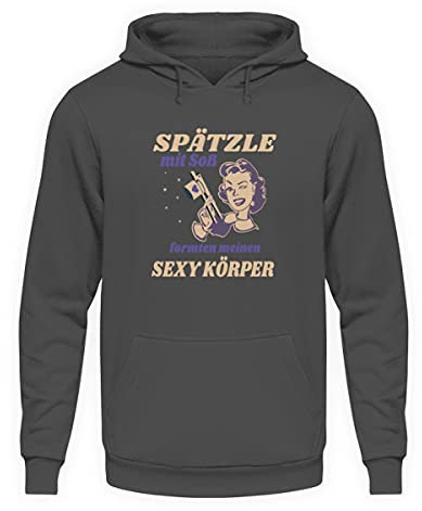 Spätzle avec sauce – Proverbes souabes – Cadeaux – Sweat à capuche unisexe, gris acier, XL