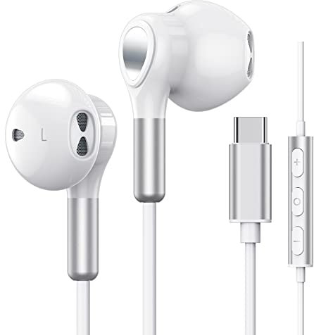 USB C Kopfhörer für Samsung Galaxy S24 S23 Ultra S22 S21 FE S20 A53 A54 USB C Kopfhörer mit Mikrofon In-Ear Kopfhörer mit Kabel Ohrhörer USB Typ C für iPhone 16 15 iPad Pro Air 5 Mini 6 Google Pixel 9