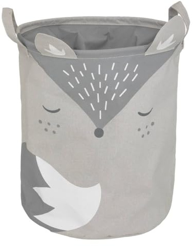 Atmosphera - Kinder-Aufbewahrungstasche Fuchs - D32 cm - Grau