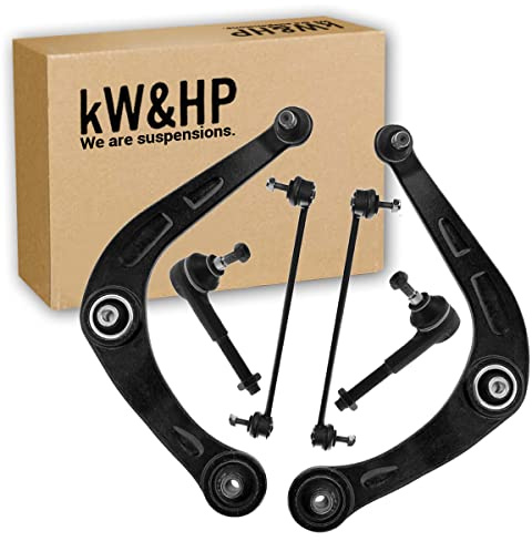 kW&HP KIT 6PZ BRACCI BRACCETTI TRAPEZI OSCILLANTI, BIELLETTE E TESTINE STERZO ANTERIORI DX/SX PER 206, 206+ (KW0028T)