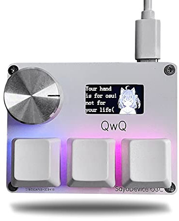 BTXETUEL SayoDevice OSU O3C Quick Trigger Magnetic Linear Switches with Knob and Display, Copy Paste, Shotcut, Mini Macro Keyboard Hotswap