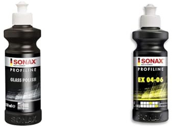 SONAX PROFILINE GlassPolish (250 ml) zum Entfernen von leichten Verkratzungen, Vermattungen und Verätzungen & PROFILINE EX 04-06 (250 ml) bringt optimale Kratzerentfernung, beeindruckenden Tiefenglanz