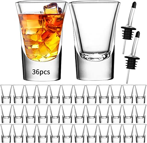 SuproBarware 36 snapsglas 35 ml/3,5 cl, shotburkar, shotglas för tequila, vodka, ouzo, likör etc. Idé för fest. Diskmaskinstålig. Transparent