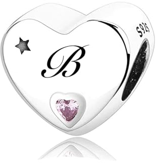 MsRosy S925 silver 26 bokstäver initial alfabet A-Z berlock för armband och halsband, Sterlingsilver
