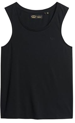 Superdry Damen Tanktop mit weitem Rundhalsausschnitt Schwarz 36
