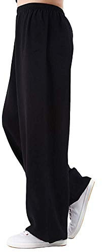 FaLkiN Tai Chi Hosen Training Lange Hosen Kung Fu Kleidung Wushu Anzug Qi Gong Kampfkunst Wing Chun Shaolin Kung Fu Taekwondo,Grau-S (Schwarz S)