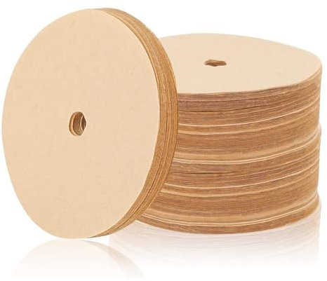 HiCOZZIE 400 Stück Ungebleichte Perkolator-Kaffeefilter, 3,75-Einweg-Kaffeepapierfilter, Scheibenkaffeefilter in Holzfarbe, Einfache Installation