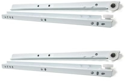 Stolmet Roller Drawer Slides, White Ball Bearing Drawer Runners for Heavy Duty Use, Max Load 40kg, 250mm to 600mm, Pack of 2 or 5 Pairs, Smooth and Quiet Operation (450mm (18) Set of 2)