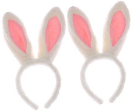 LIFKOME 2 Pièces Bandeau deguisement déguisement bandanas bunny ears primelash mascara chapeaux de costume de lapin bande de cheveux accessoire de cheveux de fête coiffe de cosplay Peluche