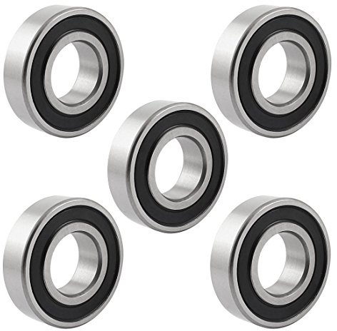 GXRQLHYZ 6204RS 46 mm x 21 mm x 13 mm Rodamiento de Bolas de Ranura Profunda Sellado de Goma 5 Piezas